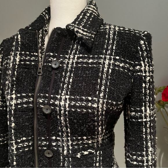 NEW Body Victoria's Secret Wool Windowpane Timeless Classic Plaid Blazer Jacket - Picture 8 of 16